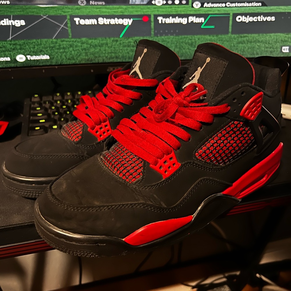 Black and Red Air Jordan Sneakers